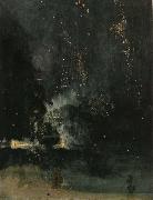 unknow artist The Nocturne under  the black and  gold Spain oil painting reproduction